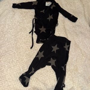 nununu Black and Gray Star Kids Matching Set